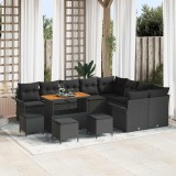 VidaXL Set de canapele pentru grădină 13 pcs Negru 110 x 55 x 71 cm