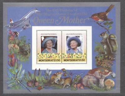Montserrat 1985 Queen mother perf. sheet MNH S.650 foto