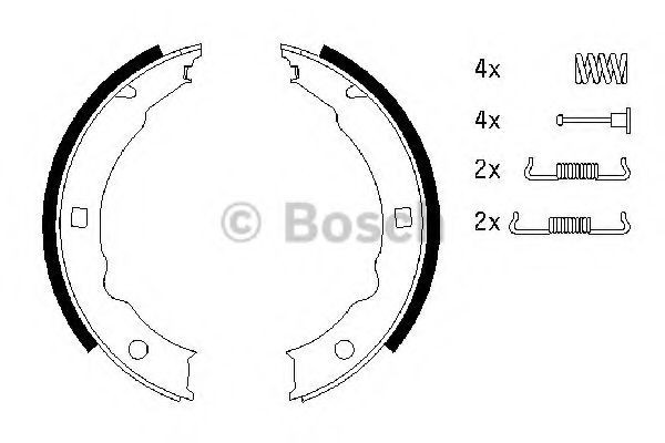 Set saboti frana, frana de mana PEUGEOT 607 (9D, 9U) (2000 - 2016) BOSCH 0 986 487 579