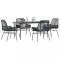 Gossi set de sufragerie de gradina 5 piese neagra sticla poly rattan