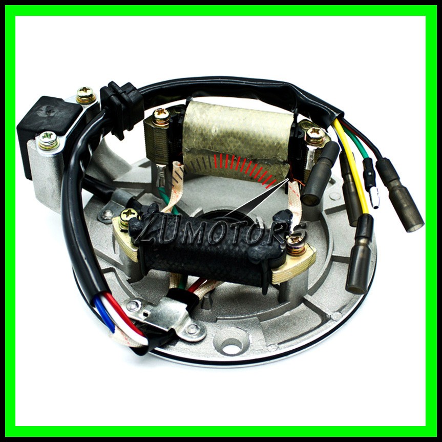 Gelijkrichterregelaar 2 Coil Magneto Stator Plaat Rotor Voor 70cc 50cc 90cc 110cc 125cc Motorfiets Pit Crossmotor ATV Quad Stator plaat