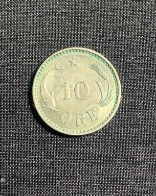 Moneda 10 ore 1905 Danemarca argint foto