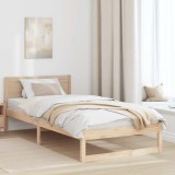 Cumpara ieftin Cadru de pat cu headboard natural 90 x 200 cm Lemn de pin masiv