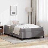 VidaXL Cadru de pat cu saltea Gri 120 x 200 cm Piele artificială
