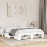 Cadru de pat, alb, 150x200 cm, lemn prelucrat