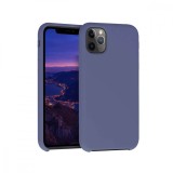 Cumpara ieftin Carcasa Edman din silicon captusita cu microfibra la interior si colturi intarite, pentru Iphone 11 Pro Max, Navy Blue