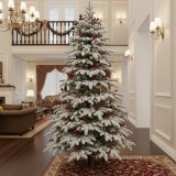 Brad artificial CRAN 150 cm, 320 varfuri, aspect nins verde-alb