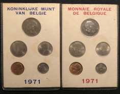 Belgia 25 50 centi 1 5 10 franci 1971 ambele variante FR NL foto