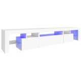 Cumpara ieftin Comode TV cu lumini LED, alb，215x36,5x40
