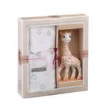 Set Cadou SOPHIEsticat Cu Girafa Sophie Si Scutec 120x120 cm