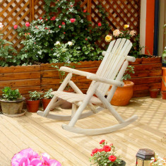 Outsunny Scaun Balansoar de Gradina stil Adirondack din Lemn 66x96x98cm