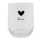Cumpara ieftin Set 6 pahare sticla, Heart, 8x9 cm, 300 ml