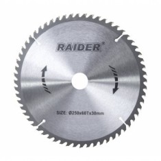 Disc circular pentru taiere lemn Raider 163117, dimensiune 250х30 mm, 60Т