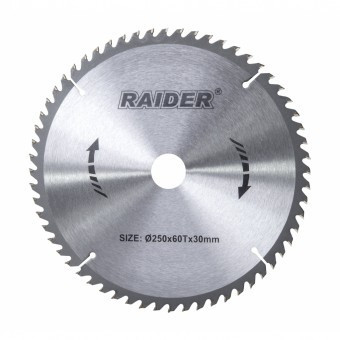 Disc circular pentru taiere lemn Raider 163117, dimensiune 250х30 mm, 60Т foto