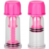 California Exotic Vacuum Twist Suckers ventuze pentru mameloane Pink 2x10,25 cm