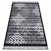 Covor MAROC P658 Fulgi de nea negru / gri Franjuri Berber shaggy, 80x150 cm, Dreptunghi, Polipropilena