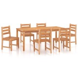 Set mobilier de gradina, 7 piese, lemn masiv de tec