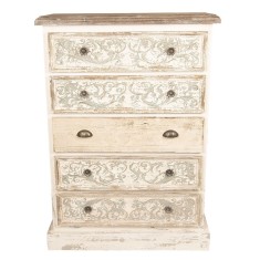 Comoda lemn alb maro antichizat 85x36x120 cm