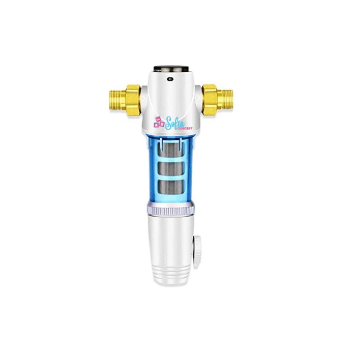 Filtru Apa Potabila cu Purjare Manuala Aquamarine Crystal, SofiaCONCEPT&reg;, German Technology, 5000 litri/h, Blue