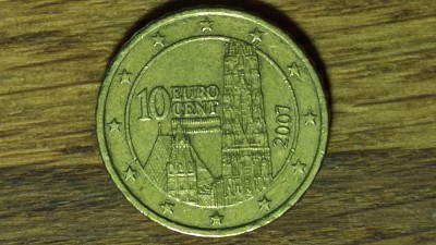 Austria - moneda de colectie - 10 euro cent 2007 - Catedrala Sfantul Stefan foto