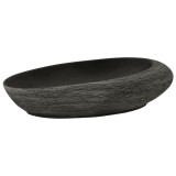 Cumpara ieftin Lavoar de blat, gri si negru, 59x40x14 cm, ceramica, oval