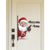 Cumpara ieftin Sticker/Autocolant Craciun Welcome Home cu Mos Craciun 43x54cm - 893371