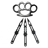 Cumpara ieftin Set Autoaparare IdeallStore: Rozeta Box + 3 Cutite Aruncat, Otel Inoxidabil, Negru, Durabil