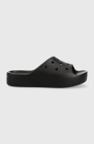 Crocs papuci Classic Platform Slide femei, culoarea negru, cu platformă 208180