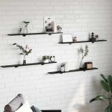Cumpara ieftin Raft pentru cărți 4 pcs Negru 100 x 10 x 1.5 cm Lemn compozit