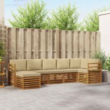 vidaXL Seturi de canapele 7 pcs Natural și Bej Lemn Solid de Acacia 3375153