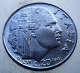 1.848 ITALIA WWII VITTORIO EMANUELE III 20 CENTESIMI 1941 R MAGNETIC, Europa