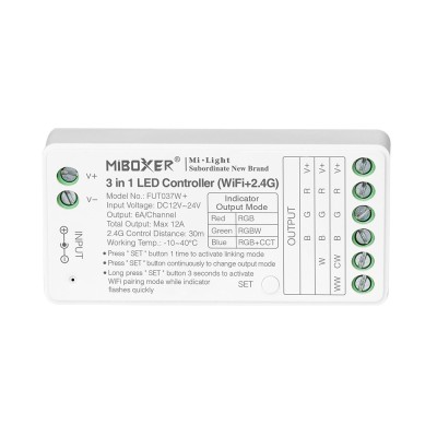 Controler de zona cu LED Mi-Light MiBoxer Group Control 3 in 1 Tuya Wi-fi DIM+RGB RGBW RGB+CCT FUT037W+ foto