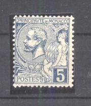 Monaco 1891 Albert I 5C blau Mi.13 MH AM.543
