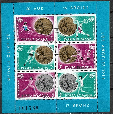 A14 - Romania 1984 - Medalii Olimpice stampilat