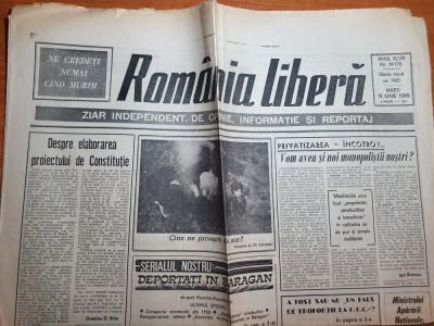 romania libera 12 iunie 1990-victor stanculescu,privatizare,deportati in baragan foto