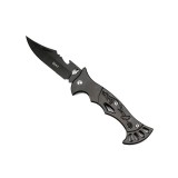 Briceag simplu din otel inoxidabil, model W41 flori, desfacator, negru, 16 cm