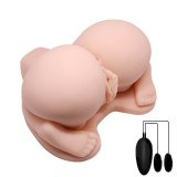 Masturbator Realist Dublu Vagin&amp;Anus Vibratii Multispeed, Natural