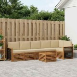 Cumpara ieftin Set de canapele de exterior 7 buc. 6-Locuri Natural si Bej