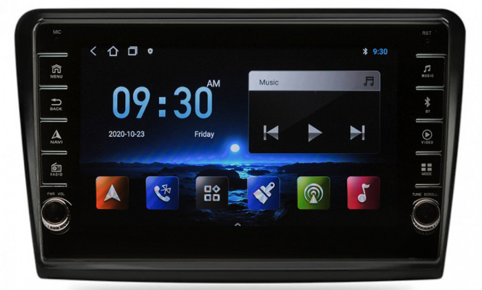 Navigatie Skoda Superb 2 2013-2015 AUTONAV PLUS Android GPS Dedicata, Model PRO Memorie 16GB Stocare, 1GB DDR3 RAM, Display 9&quot; Full-Touch, WiFi, 2 x U