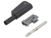 Conector Banană Negru 4mm 1kV 19A cu Izolație și Soclu Axial