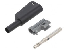 Conector Banana Negru 4mm 1kV 19A cu Izola?ie ?i Soclu Axial foto