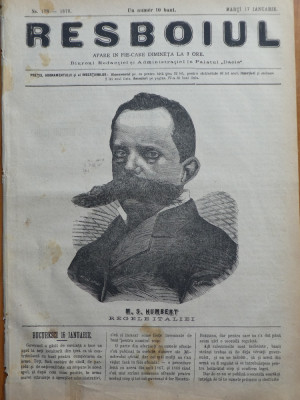 Ziarul Resboiul, nr. 178, 1878; M. S. Humbert, Regele Italiei; Salahori romani foto