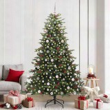 VidaXL Brad de Crăciun artificial Verde 240 cm PVC și metal și plastic 3395570