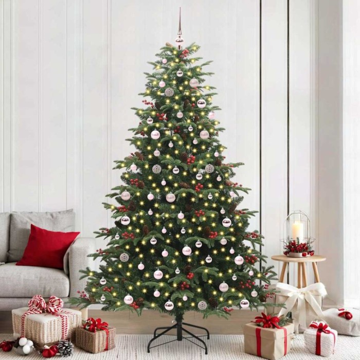 vidaXL Brad de Crăciun artificial Verde 240 cm PVC și metal și plastic 3395570