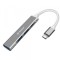 Hub USB-C Techsuit H18 PolarisBridge, 4in1, Gri Alb