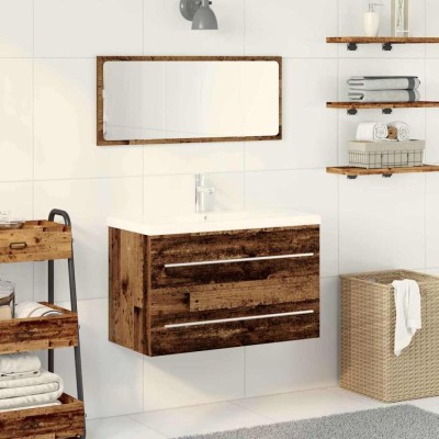 vidaXL Dulap pentru Chiuveta de Baie Lemn vechi 80 x 38.5 x 48 cm 3333132 foto
