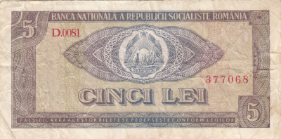 M1 - Bancnota Romania - 5 lei - emisiune 1966 foto