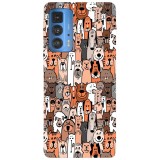 Husa compatibila cu Motorola Edge 20 Lite model Cartoon pets, Silicon, TPU, Viceversa, Transparent, Carcasa