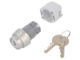Comutator Rotativ cu Cheie 22mm 2 Poziții Argintiu