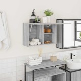 vidaXL Dulap perete baie, gri sonoma, 60x25x40 cm, lemn prelucrat